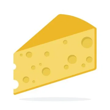 Cheese vector flat material design isolated object on white background. Stock Illustration