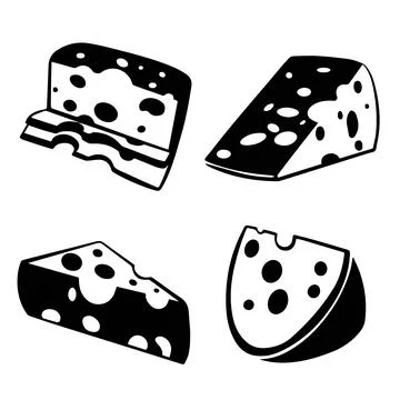Cheese vector set on isolated background. Icon cheeses illustration Stock Illustration