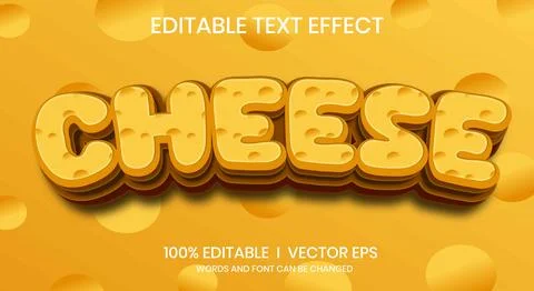 Cheese vector text effect with modern style design Stock Illustration
