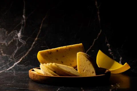 Cheese with walnuts Stock Photos