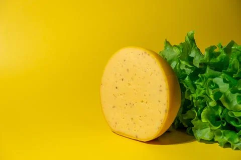 Cheese with walnuts Stock Photos