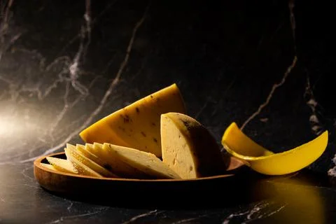 Cheese with walnuts Stock Photos