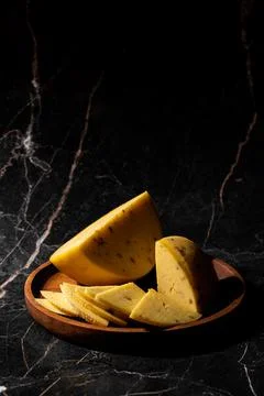 Cheese with walnuts Stock Photos