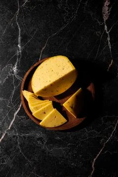 Cheese with walnuts Stock Photos