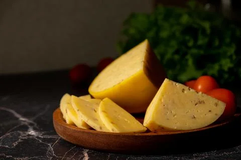 Cheese with walnuts Stock Photos