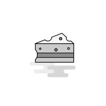 Cheese Web Icon. Flat Line Filled Gray Icon Vector Stock Illustration