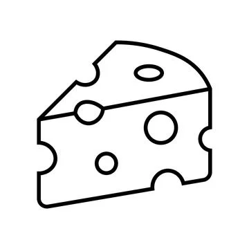 Cheese wedge outline vector icon design Stock Illustration
