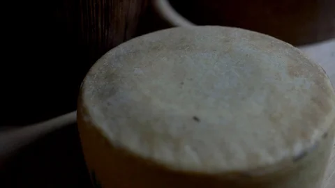 Cheese wheel top down view Stock Footage 126775269