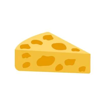 Cheese on white background. Vector illustration in trendy flat style. EPS 10. Stock Illustration