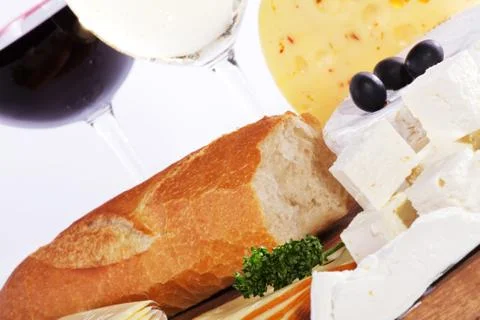 Cheese with wine Foto stock
