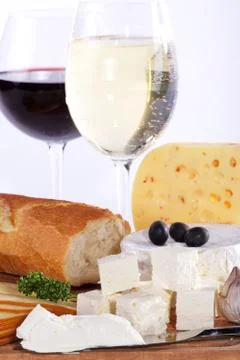 Cheese with wine Stock Photos