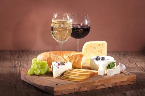 Cheese with wine Stock Photos