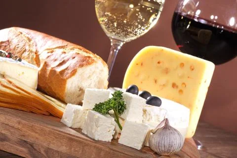 Cheese with wine Stock-Fotos