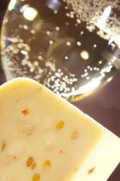 Cheese with wine Stock Photos