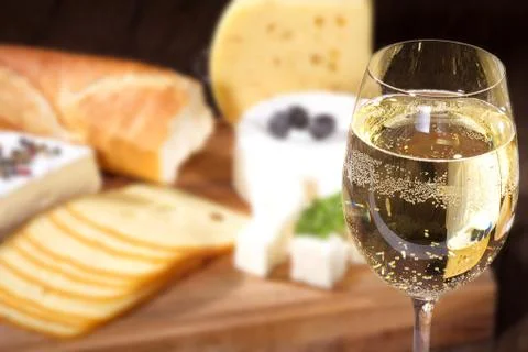 Cheese with wine Stock Photos