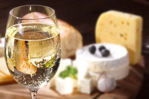 Cheese with wine Stock Photos
