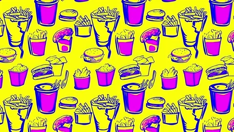 Cheeseburger and soda retro graphics — Horizontal motion Stock-Footage 307947585
