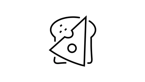 Cheeseburger Animation Icon Stop motion video 4K. Alpha channel Stock Footage 134969465