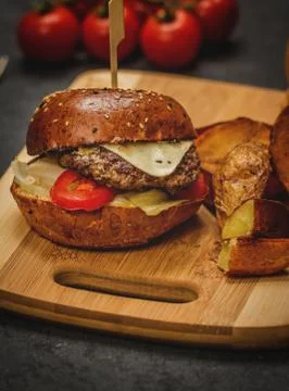 Cheeseburger with beef meat Foto stock