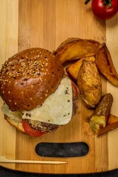 Cheeseburger with beef meat Stock Photos