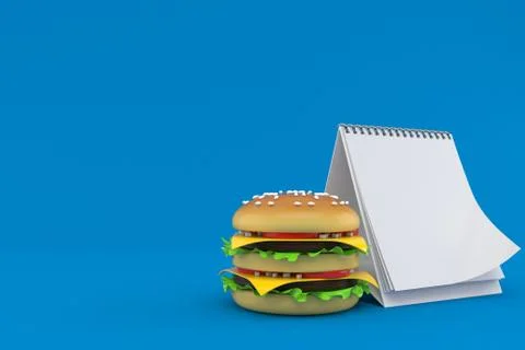 Cheeseburger with blank calendar Stock Illustration