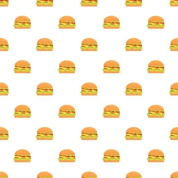 Cheeseburger fast food seamless pattern design Stock Illustration