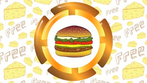 Cheeseburger icon and cheese Stock Footage 99734365