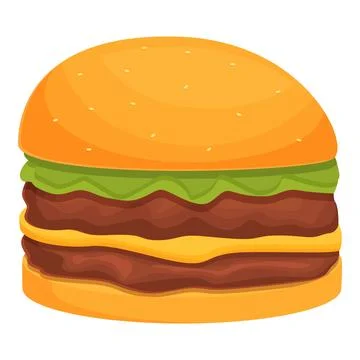 Cheeseburger icon cartoon vector. Smash lettuce Stock Illustration