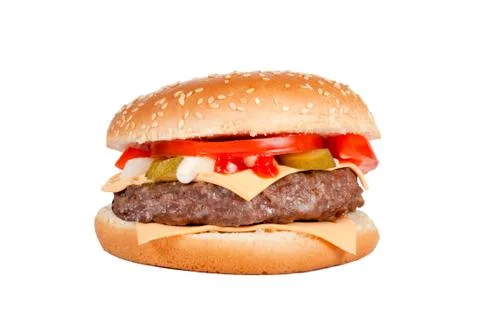 Cheeseburger isolated Stock Photos