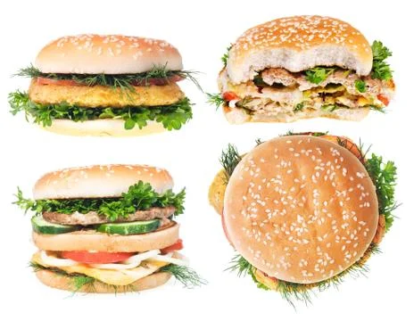 Cheeseburger isolated on white background Stock Photos