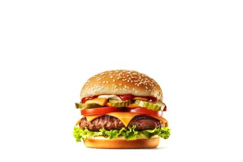 Cheeseburger isolated on white background Foto stock