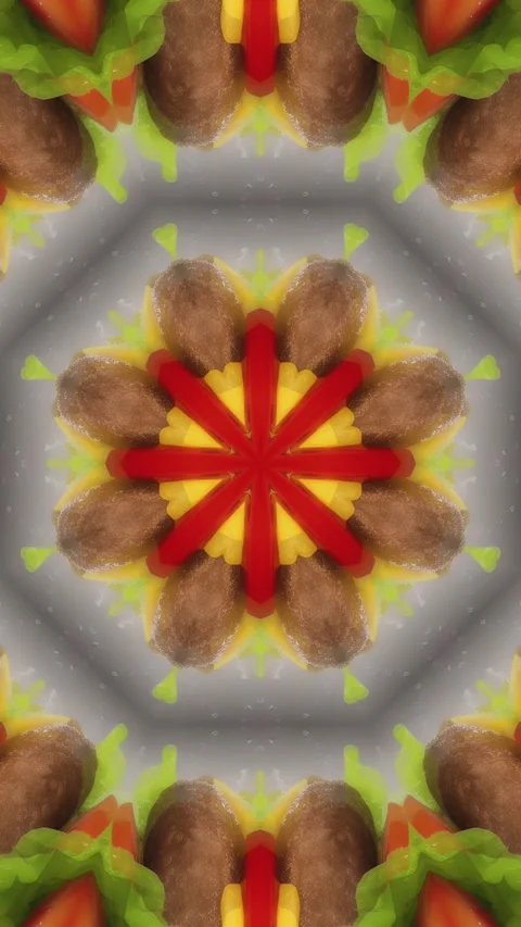 Cheeseburger Kaleidoscope Stock Footage 245935992