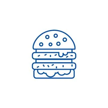 Cheeseburger line icon concept. Cheeseburger flat vector symbol, sign, outline Stock Illustration