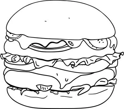 Cheeseburger outline Illustration 库存插图