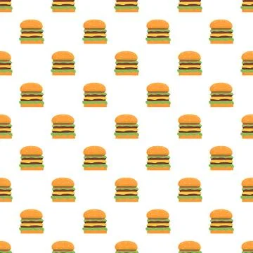 Cheeseburger pattern wallpaper creating fast food background Stock Illustration