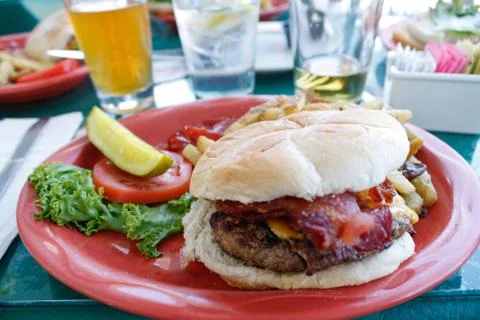 Cheeseburger Platter Stock Photos