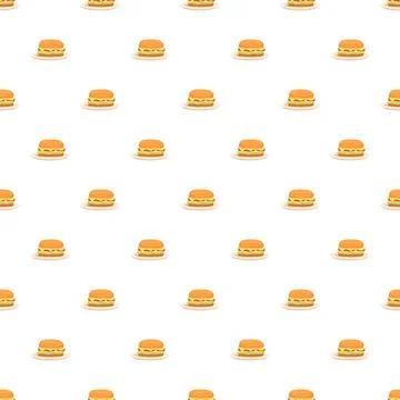 Cheeseburger seamless repeating pattern for fast food background Stock Illustration