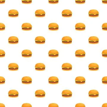 Cheeseburger seamless repeating pattern for fast food design イラスト素材