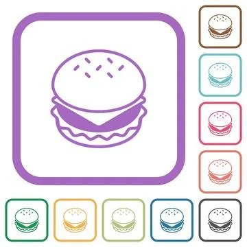 Cheeseburger simple icons Stock Illustration