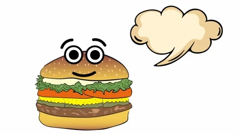Cheeseburger thoughts in cloudlet Stock Footage 99735443