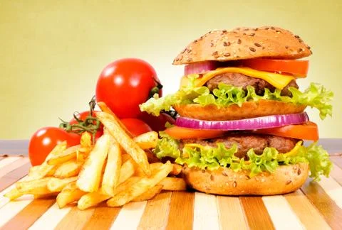 Cheeseburger time Stock Photos