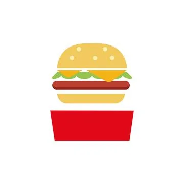Cheeseburger on tray. Vector Stock Illustration