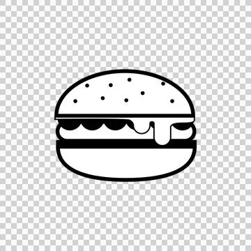 Cheeseburger vector icon with sesame seed bun and dripping cheese Stock Illustration