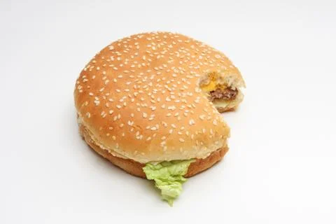Cheeseburger on white Stock Photos