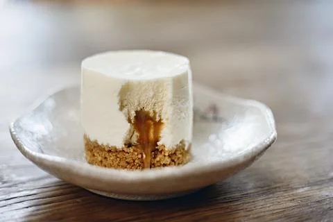 Cheesecake with caramel Stock Photos