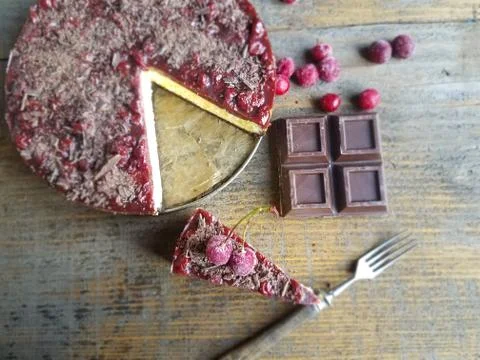 Cheesecake with cherries Foto stock