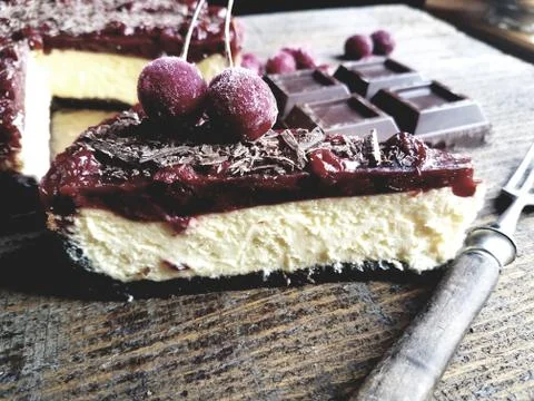 Cheesecake with cherries Foto stock