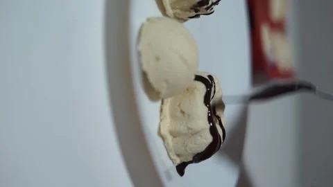 Cheesecake with chocolate vertical video Stock Footage 257841459