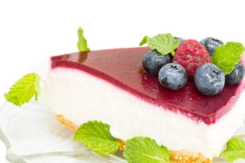Cheesecake with fruit Stockfoto's