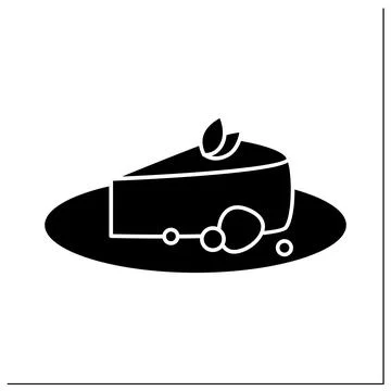 Cheesecake glyph icon Stock Illustration